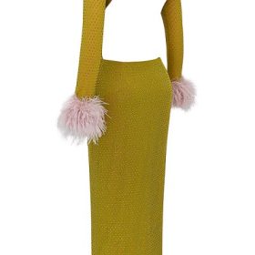 Gina Chartreuse Crystallised Maxi Dress - Image 3
