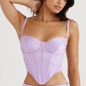 Tamsin Orchid Satin Corset - Image 5