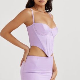 Tamsin Orchid Satin Corset - Image 11