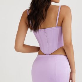Tamsin Orchid Satin Corset - Image 13