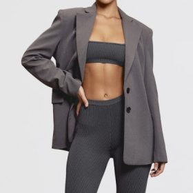 Aline Dark Grey Oversized Blazer - Image 5