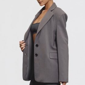 Aline Dark Grey Oversized Blazer - Image 8