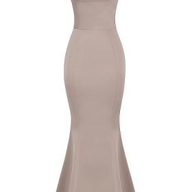 Violette Mushroom Satin Fishtail Gown - Image 2