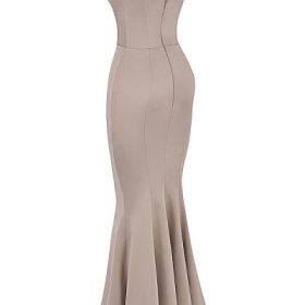 Violette Mushroom Satin Fishtail Gown - Image 3