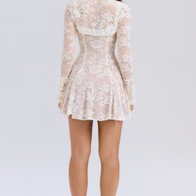 Alice Vintage Cream Lace Mini Dress - Image 9