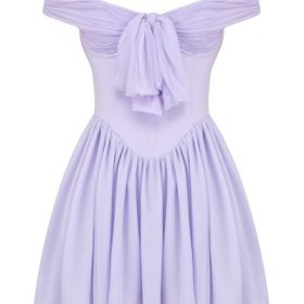 Soleil Orchid Off Shoulder Mini Dress - Image 2
