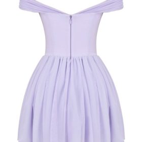 Soleil Orchid Off Shoulder Mini Dress - Image 4