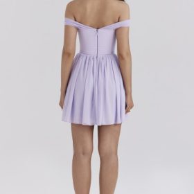 Soleil Orchid Off Shoulder Mini Dress - Image 10