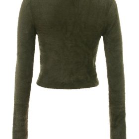 Gene Khaki Soft Fluffy Knit Cardigan - Image 4