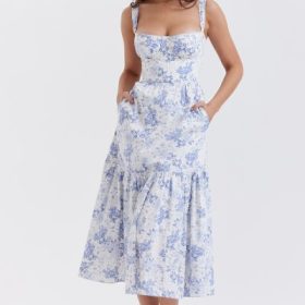 Elia Blue Print Midi Sundress - Image 5
