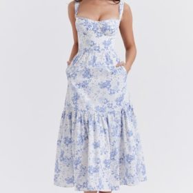 Elia Blue Print Midi Sundress - Image 7