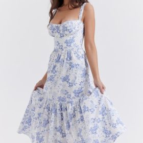 Elia Blue Print Midi Sundress - Image 10