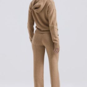 Yalina Camel Cashmere Blend Trousers - Image 10