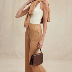 Yalina Camel Cashmere Blend Trousers - Image 11