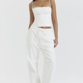Luna White Cargo Trousers - Image 8