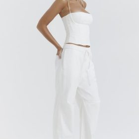 Luna White Cargo Trousers - Image 9