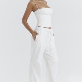 Luna White Cargo Trousers - Image 10