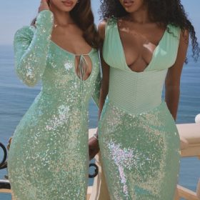 Titania Seafoam Sequin Maxi Gown