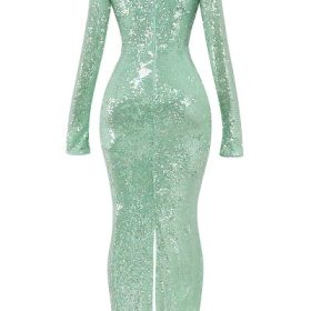Titania Seafoam Sequin Maxi Gown - Image 4