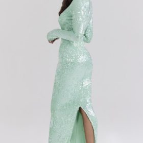 Titania Seafoam Sequin Maxi Gown - Image 9