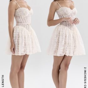 Louisa Vintage Cream Lace Mini Dress - Image 12