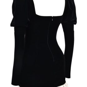 Azaria Black & Vintage Cream Mini Dress - Image 3