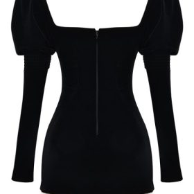 Azaria Black & Vintage Cream Mini Dress - Image 4