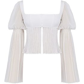 Lucie White Pleated Top - Image 2