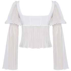 Lucie White Pleated Top - Image 4