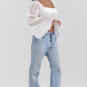 Lucie White Pleated Top - Image 8