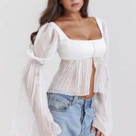 Lucie White Pleated Top - Image 9
