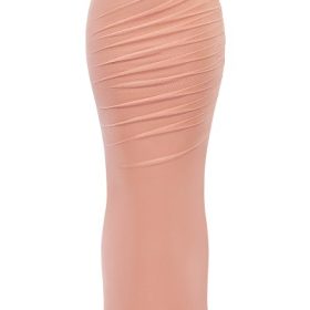 Cassidy Peach Fluted Hem Maxi Skirt - Image 2