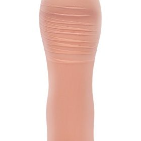 Cassidy Peach Fluted Hem Maxi Skirt - Image 4