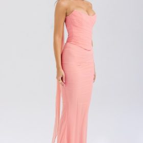 Cassidy Peach Fluted Hem Maxi Skirt - Image 8