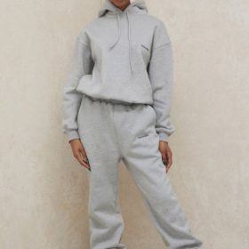 Sky Grey Fleece Back Jogging Trousers - Image 5