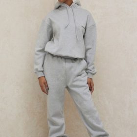 Sky Grey Fleece Back Jogging Trousers - Image 7