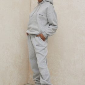 Sky Grey Fleece Back Jogging Trousers - Image 9