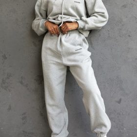Sky Grey Fleece Back Jogging Trousers - Image 13
