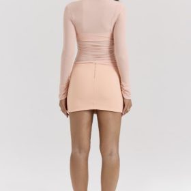 Floria Sorbet Gathered Long Sleeve Top With Bra - Image 9