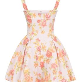 Bunny Peach Poppy Print Twill Mini Dress - Image 4