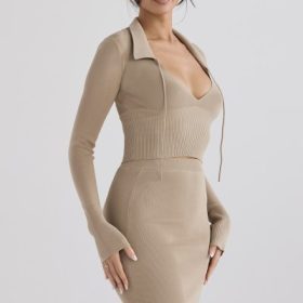 Marianne Camel Knit Top - Image 9