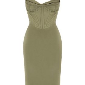 Myrna Olive Corset Slip Dress - Image 2