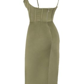 Myrna Olive Corset Slip Dress - Image 3