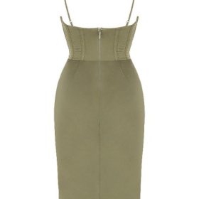 Myrna Olive Corset Slip Dress - Image 4