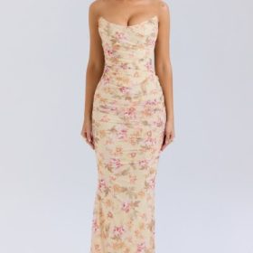 Cassidy Honeyflower Print Fluted Hem Maxi Skirt - Image 5