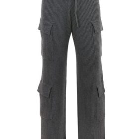 Tea Charcoal Knitted Utility Trousers - Image 2