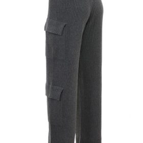 Tea Charcoal Knitted Utility Trousers - Image 3