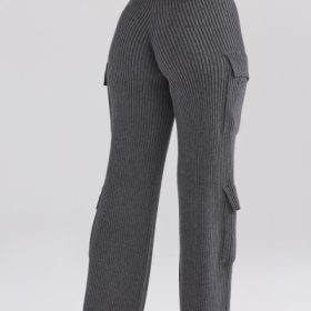 Tea Charcoal Knitted Utility Trousers - Image 14