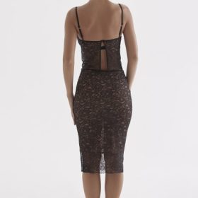 Yolanda Black Lace Midi Skirt